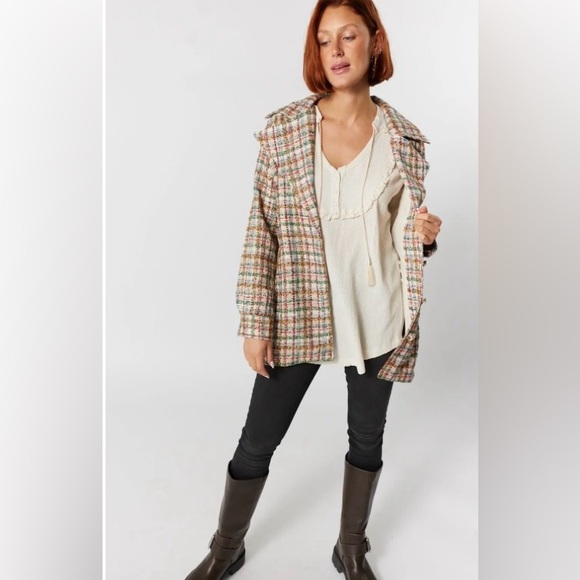 Joelle Tweed Oversized Blazer Jacket – Plaid Multicolor – Size L – Like New - Picture 4 of 12